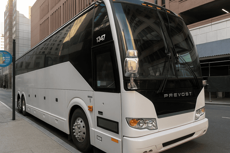 a Milpitas Coach Bus Service coach bus