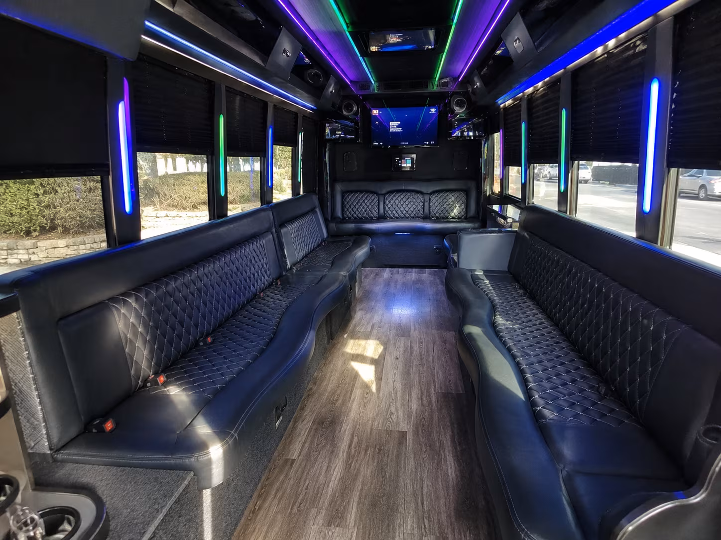 milpitas 15 passenger party bus interior