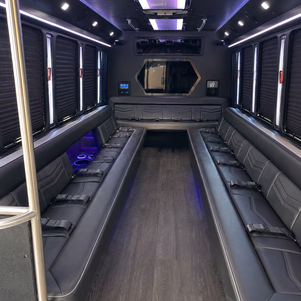 milpitas 18 passenger party bus interior