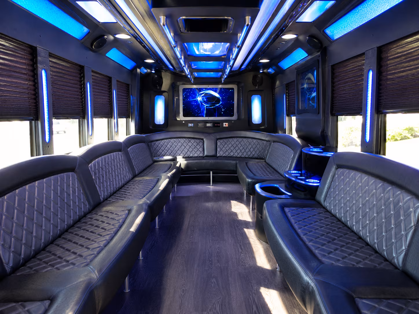 milpitas 28 passenger party bus inside