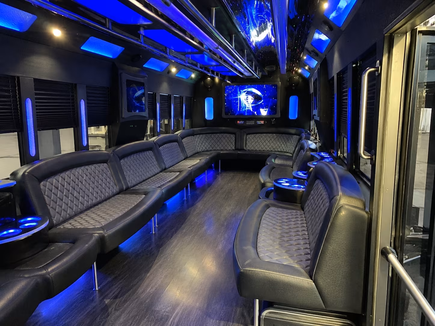 milpitas 28 passenger party bus interior