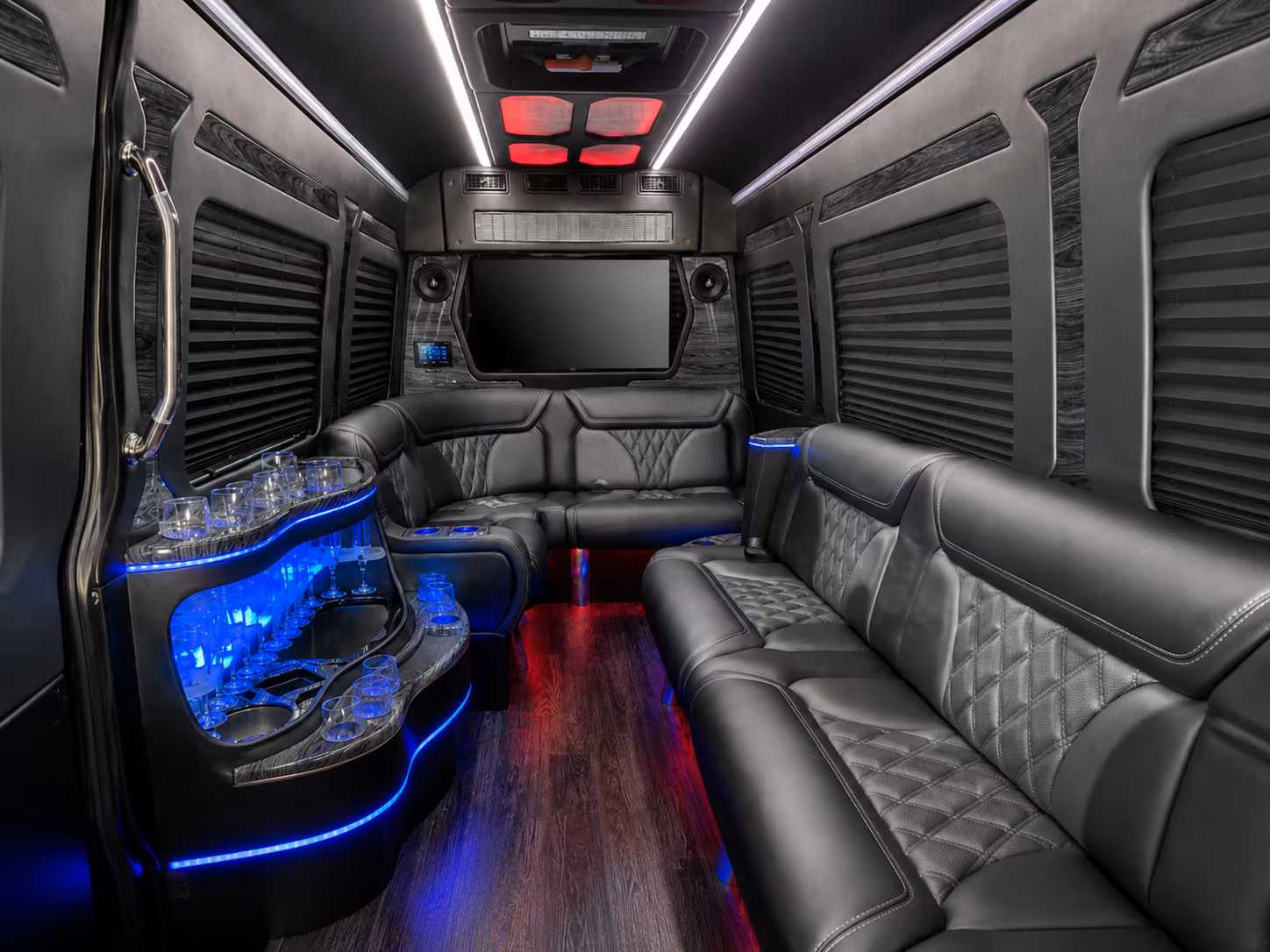 milpitas 30 passenger party bus interior