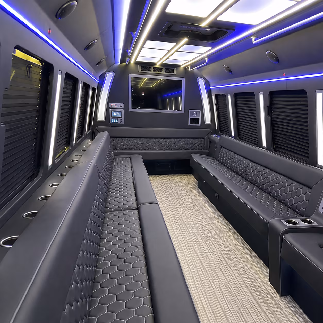 milpitas 40 passenger party bus inside
