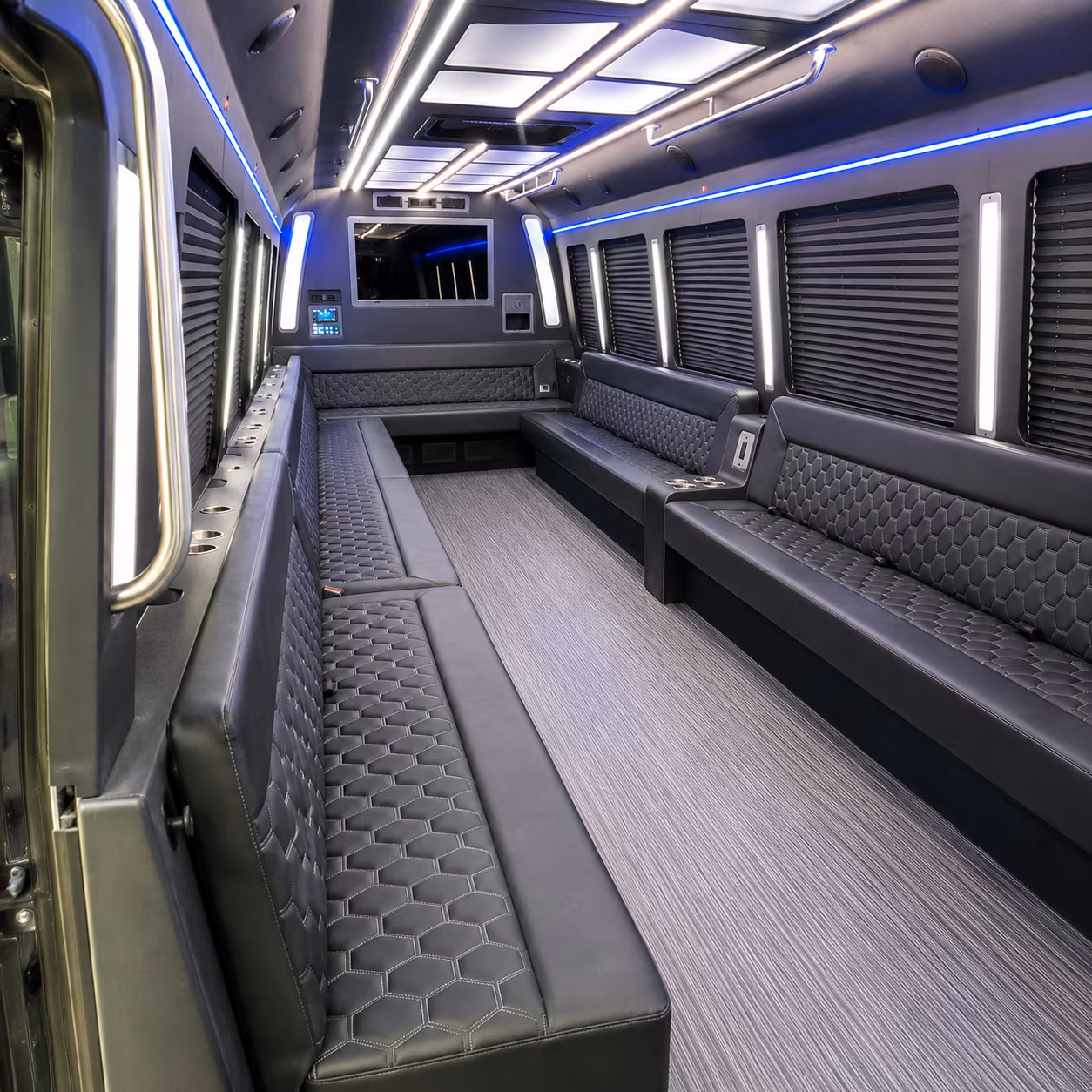 milpitas 40 passenger party bus interior