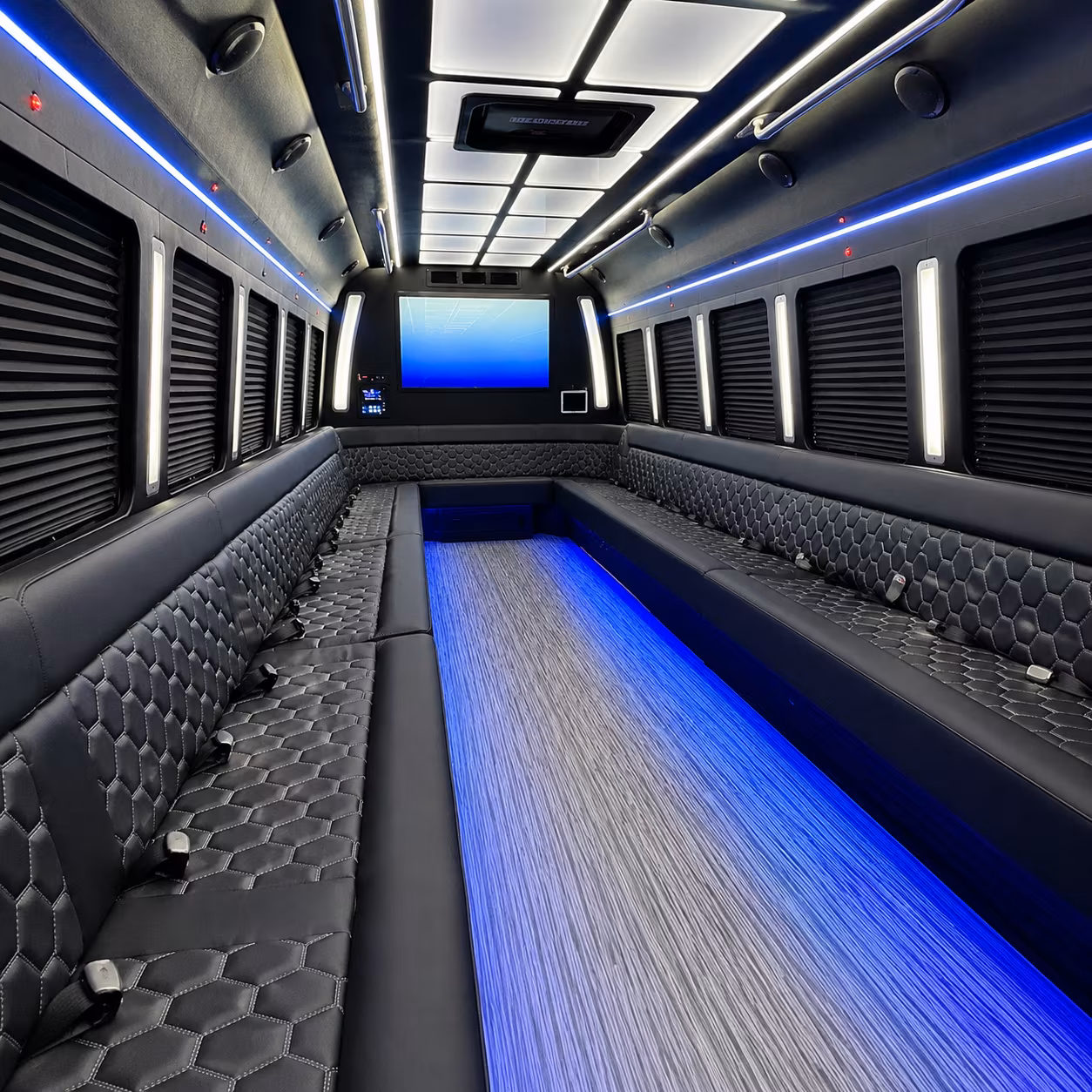milpitas 50 passenger party bus inside